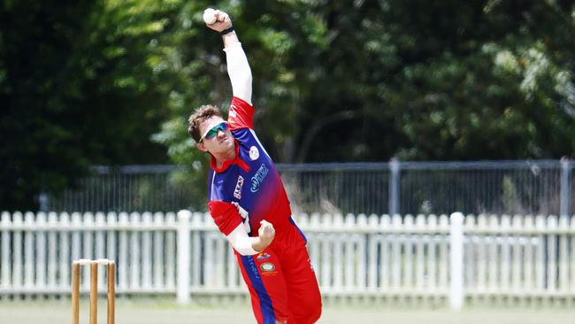 Will Robertson bowls in the Cricket Far North first grade match between Mulgrave and Barron, held at the at Walker Road Sporting Precinct, Edmonton. Picture: Brendan Radke