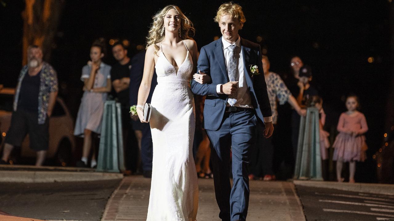 Oscar Reynolds and partner Savannah Porter at St Mary's College formal at Picnic Point, Friday, March 24, 2023. Picture: Kevin Farmer