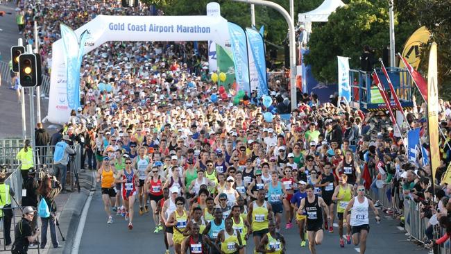 Start of the Gold Coast Marathon at Broadwater Parklands on the Gold Coast.