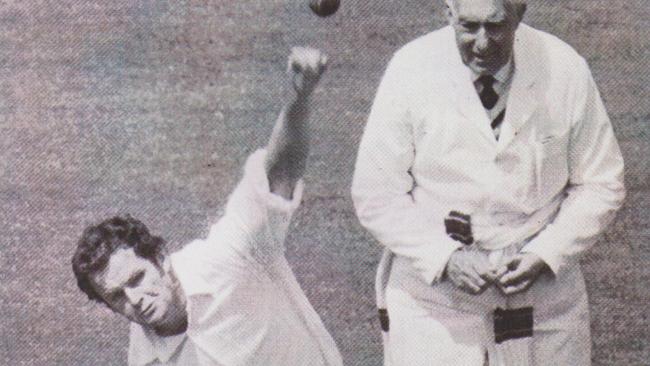 Geoff Dymock bowling against England in his hey day.