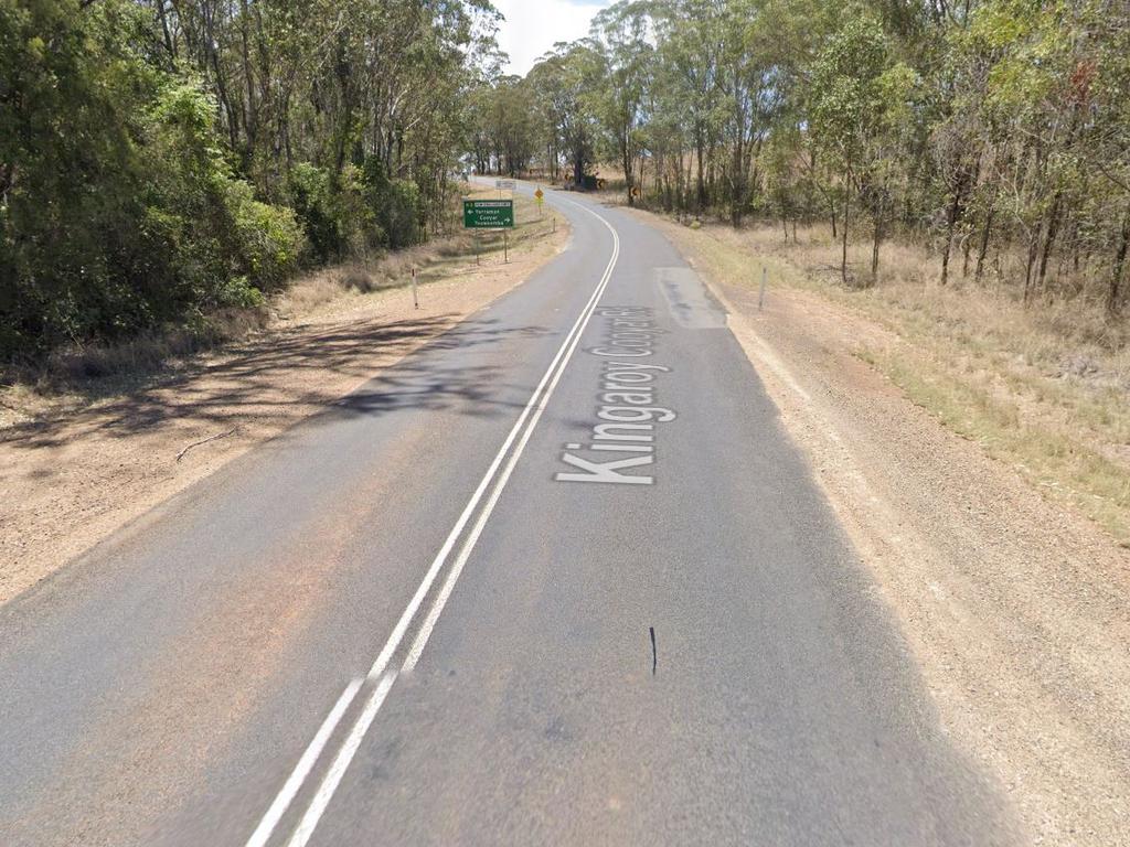 A 72-year-old Kingaroy man has died after his vehicle exited Kingaroy-Cooyar Rd and crashed into an embankment. Photo: Google Maps