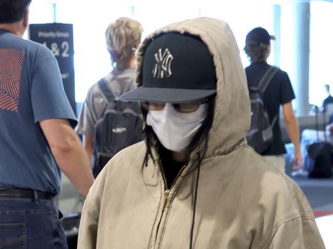 Billie Eilish, ahead  of performances in Brisbane on the 18th - 22nd February, leaves Brisbane Domestic Airport, on Monday 17th February 2025 - Photo Steve Pohlner