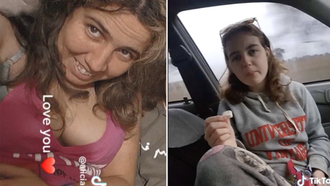 The last pictures posted on TikTok by Alicia Montebello before the vehicle she was travelling in slammed into a tree. Picture: TikTok