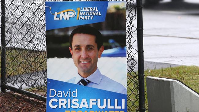 The seat of Broadwater where LNP candidate David Crisafulli has been strong on signage. Picture Mike Batterham