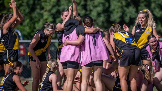 Bakers Creek Tigers Women's team was victorious in the AFL Mackay 2024 grand finals. Picture: Daniel McLean