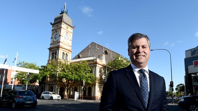 Norwood, Payneham &amp; St Peters Mayor Robert Bria in front of the town hall. Picture: Sam Wundke