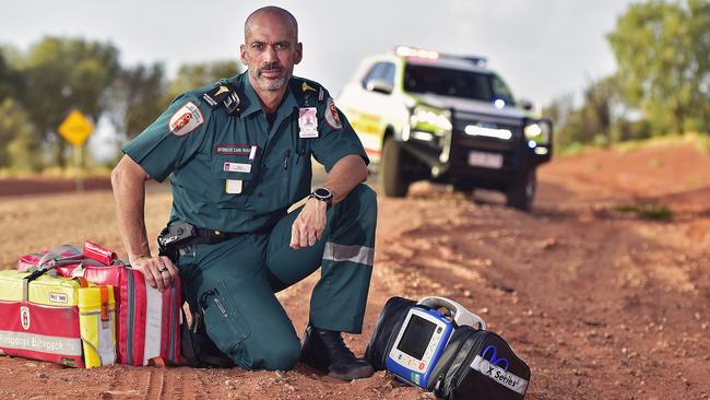 Intensive Care Paramedic Paul Reeves is kind, compassionate and passionate about taking care of the people of Alice Springs. Picture: Chloe Erlich