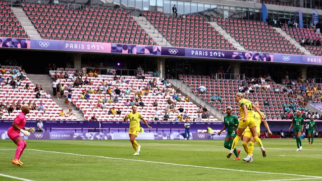 Alanna Kennedy scores for the Matildas. (Photo by Marc Atkins/Getty Images)