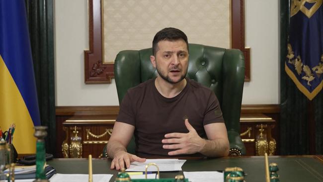 Volodymyr Zelensky has vowed to remain in the capital of Kyiv and defend Ukraine against Russian invasion. Picture: AFP/ Ukrainian Presidential Press Service.