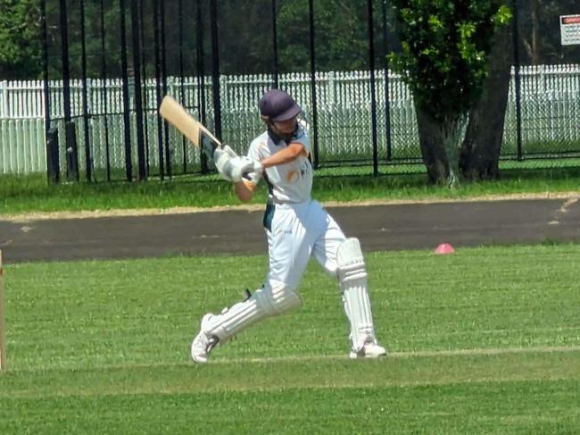 Cricketer Cooper Scully playing for the Casino Cavaliers during round four of the 2024 LJ Hooker League competition. Picture: supplied