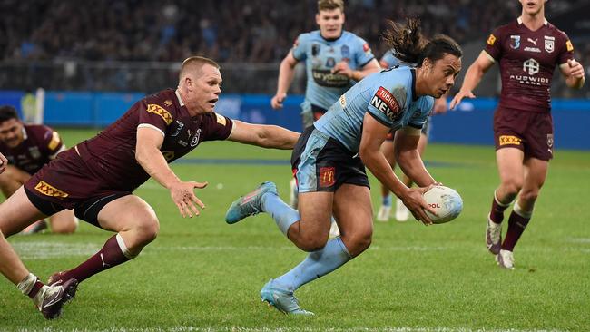 Jarome Luai broke open the Maroons with a try in Game II in Perth. Picture: NRL Photos