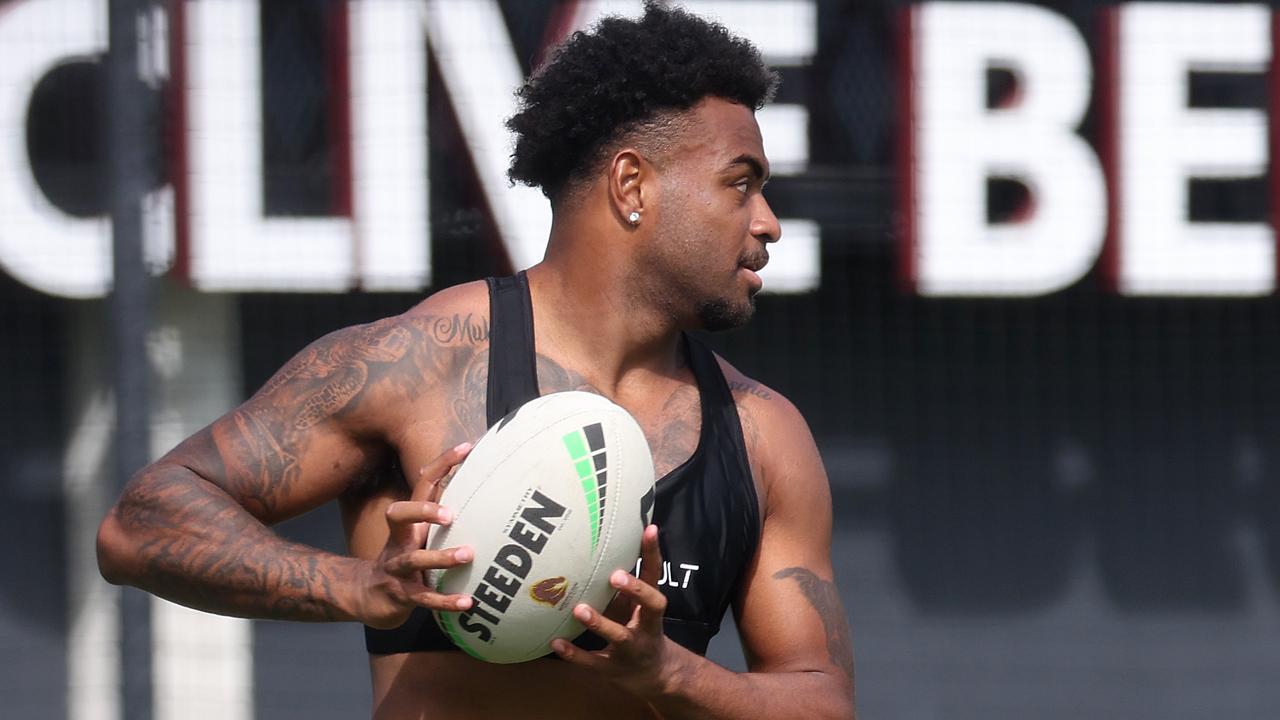 Ezra Mam, Brisbane Broncos training, Red Hill. Picture: Liam Kidston