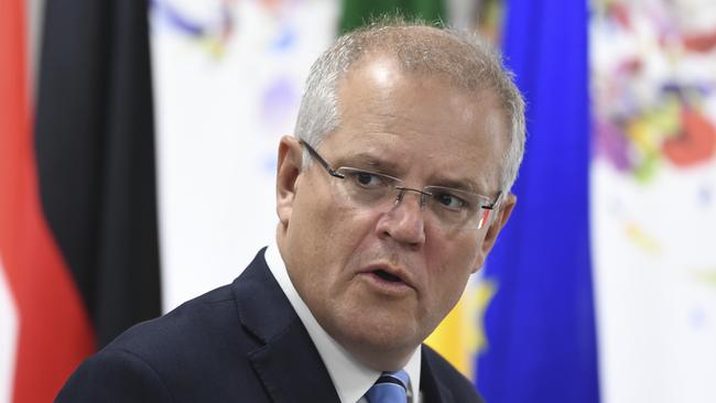 Scott Morrison at the G20 summit in Osaka, Japan. Picture: AAP