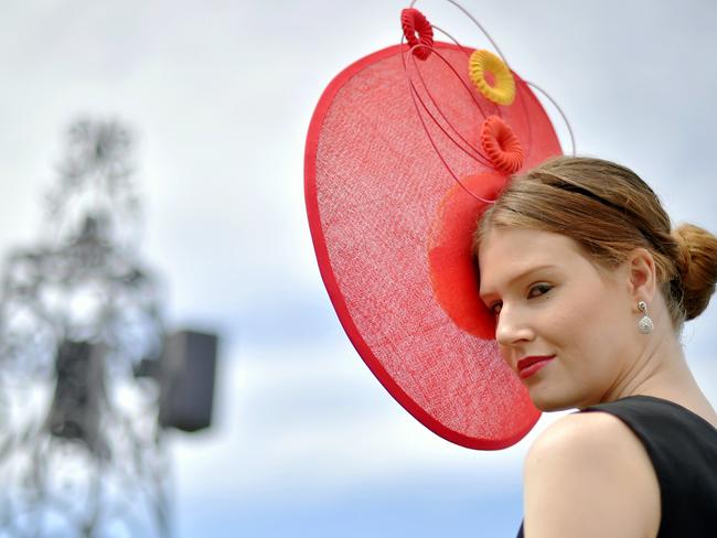 Sarah jehan. Racegoers are out in force at Flemington racecourse for the 2015 Melbourne Cup. Picture: Jason Edwards