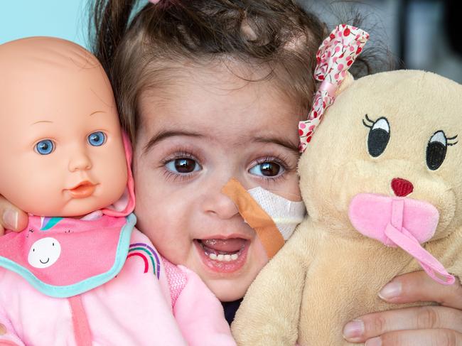 The Good Friday Appeal raises money to help kids like Kiana, 1, who has spent the past year at the Royal Children’s Hospital.  Picture: Jay Town