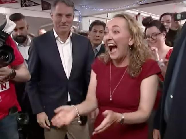 Labor's Mary Doyle snatches historic victory in the 2023 Aston by-election in Melbourne's outer east. Picture: ABC