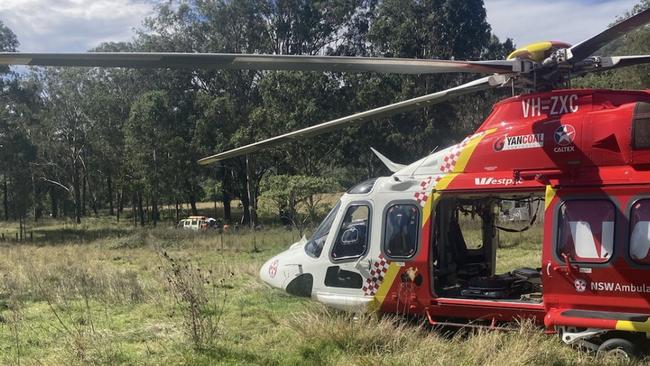 The Westpac Helicopter was called to Newton Boyd to fly a woman who had a motorcycle crash.