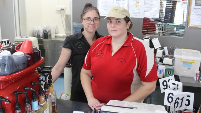 Glendon Street Cafe employees Bronte McNeil and Kylie Kertsen. Photo: Laura Blackmore