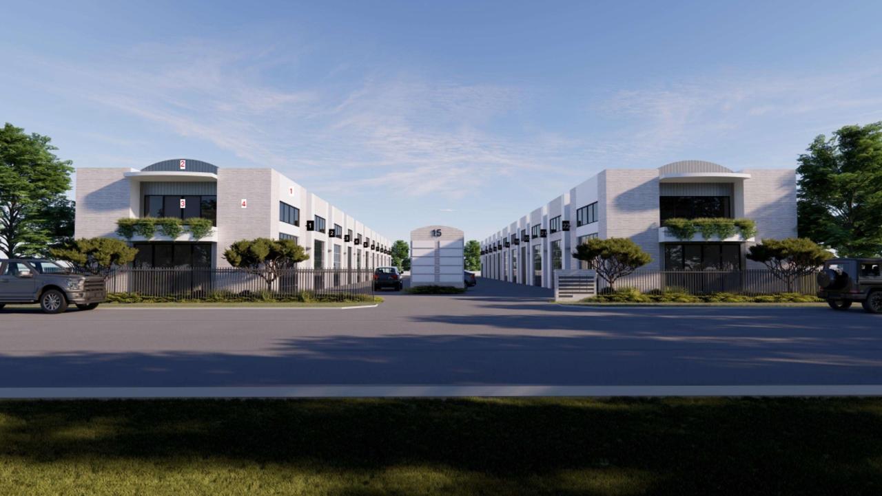 Artist impression of a new warehouse development planned for Bundall on the former site of the Iceland ice skating rink. Picture: Supplied