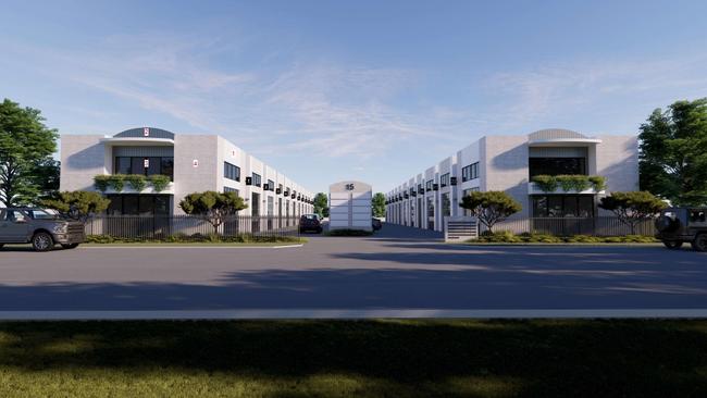 Artist impression of a new warehouse development planned for Bundall on the former site of the Iceland ice skating rink. Picture: Supplied