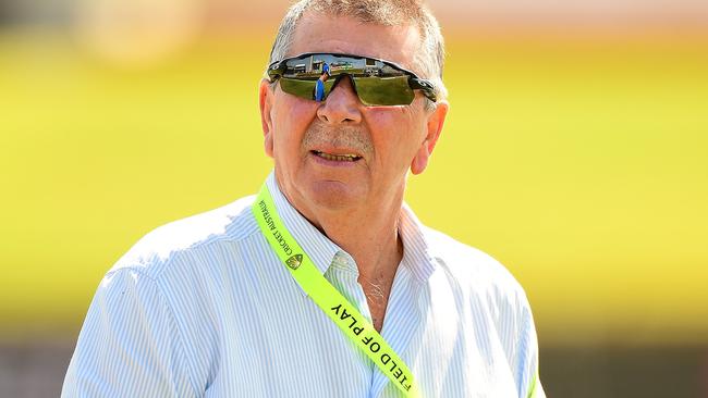 PERTH, AUSTRALIA — OCTOBER 31: Rod Marsh, Chairman of Selectos for the Australian Cricket team, leaves the pitch during an Australia nets session at WACA on October 31, 2016 in Perth, Australia. (Photo by Daniel Carson/Getty Images)