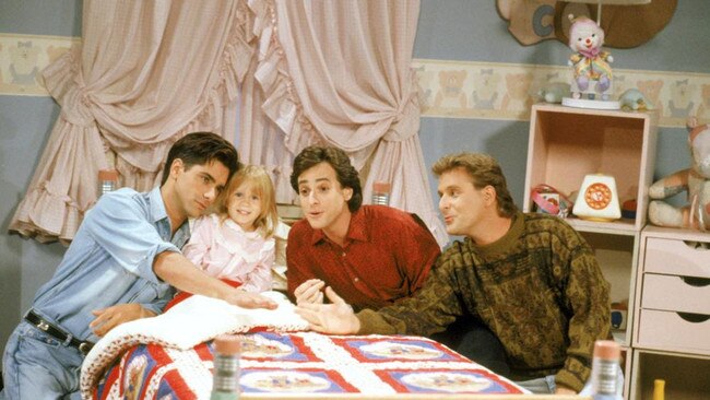 John Stamos, Mary Kate Ashley Olsen, Bob Saget and Dave Coulier starred in the ’90s sitcom together. Picture: Warner Bros. / Courtesy: Everett Collection.