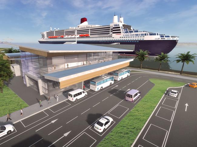 An artist’s impression of the new Luggage Point cruise ship terminal.