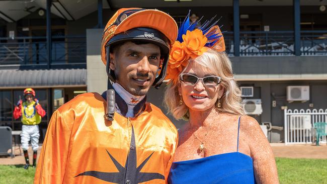 Ianish Luximon and Jill Bourne at the 2023 Darwin Cup Carnival Guineas Day. Picture: Pema Tamang Pakhrin