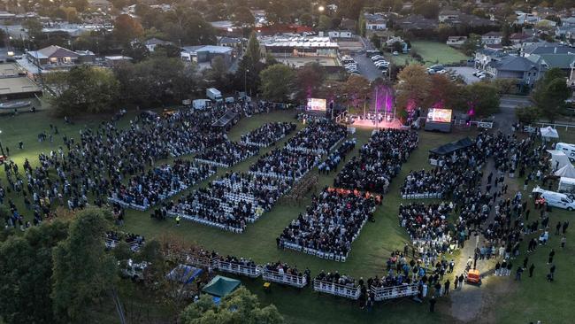 Camden Anzac Day 2024 event layout and attendees. Picture: Facebook