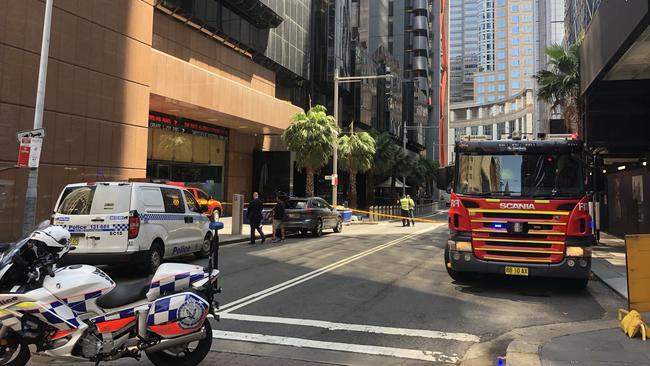 Government Offices evacuation in Martin Place in the Sydney CBD. Picture: Rose Brennan