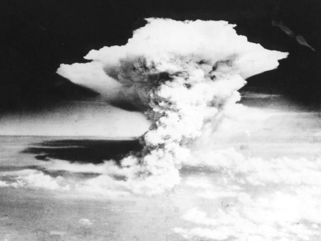 (FILES) This handout file picture taken on August 6, 1945 by the US Army and released via the Hiroshima Peace Memorial Museum shows a mushroom cloud of the atomic bomb dropped by the B-29 bomber Enola Gay over the city of Hiroshima. - Japan on August 6, 2020 will mark 75 years since the world's first atomic bomb attack, with the COVID-19 coronavirus pandemic forcing a scaling back of annual ceremonies to commemorate the victims. (Photo by Handout / various sources / AFP) / ---EDITORS NOTE---  RESTRICTED TO EDITORIAL USE - MANDATORY CREDIT "AFP PHOTO / HIROSHIMA PEACE MEMORIAL MUSEUM" - NO MARKETING NO ADVERTISING CAMPAIGNS - DISTRIBUTED AS A SERVICE TO CLIENTS