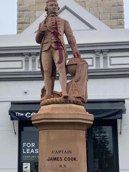 Captain Cook statue in Randwick was vandalised. Photo: Randwick Council