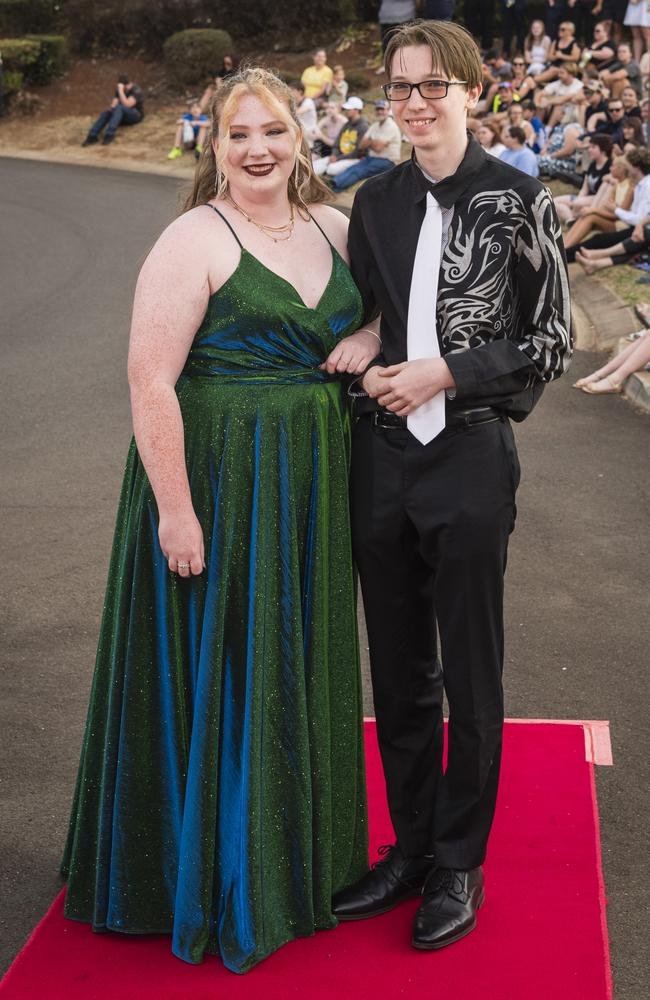 Tayla Shaw and Fletcher Christian at Harristown State High School formal at Highfields Cultural Centre, Friday, November 17, 2023. Picture: Kevin Farmer