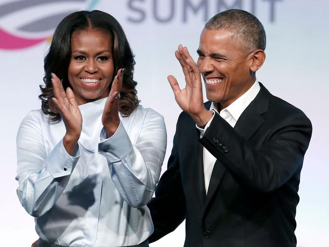 Former US President Barack Obama and his wife Michelle. Picture: Jim Young