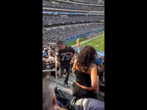 Raiders fan thrown down steps during vicious fight at Chargers game