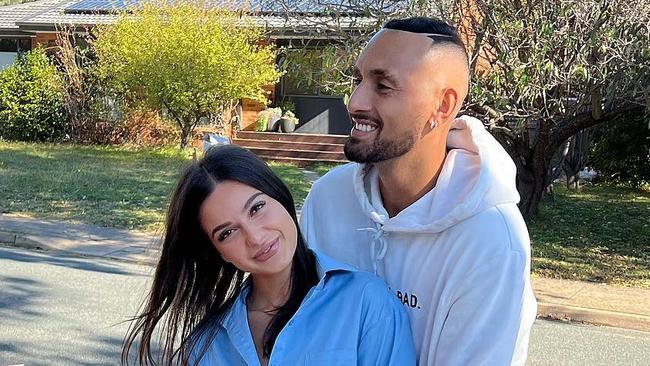 Nick Kyrgios with girlfriend Costeen Hatzi. Picture: Instagram