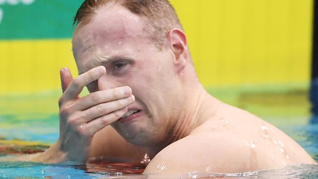 Matthew Wilson was in tears after missing out on a spot at the Olympics. Picture: Getty Images