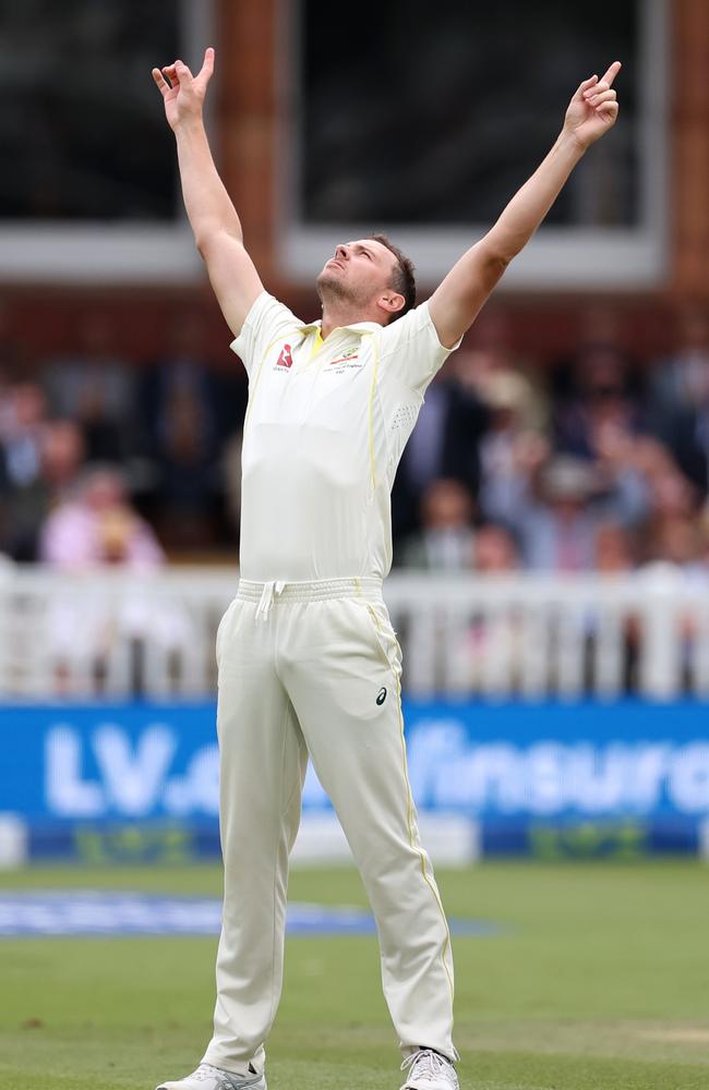 Josh Hazlewood has warned Test hopefuls like Lance Morris that he won’t give up his spot in the Test team without a fight. Picture: Ryan Pierse/Getty Images