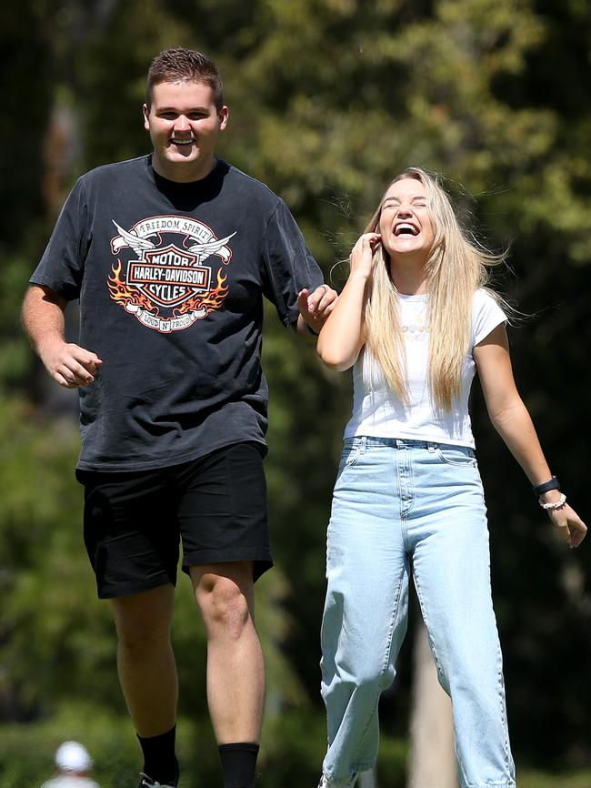 Paul Mitchell and Tess Richards have enrolled in a Bachelor of Nursing course at Newcastle University. Picture: Peter Lorimer.