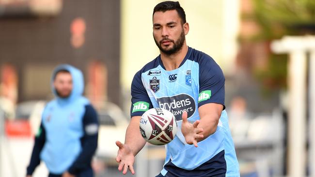 Ryan James during a training session with the Blues at Coogee Oval. Photo: AAP