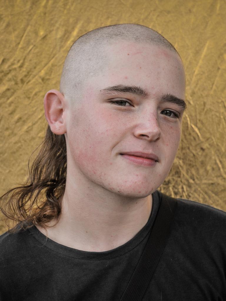 Participant Joe Ruiz is seen during Mulletfest, a special event designed to celebrate the hairstyle that's all about business at the front, party at the back, at Chelmsford Hotel in Kurri Kurri, NSW. (AAP Image/Perry Duffin) 