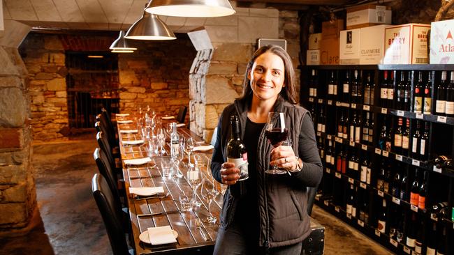 Kate Shadiac in the cellar at The Sevenhill Hotel – more than ready to welcome people back. Picture: Matt Turner