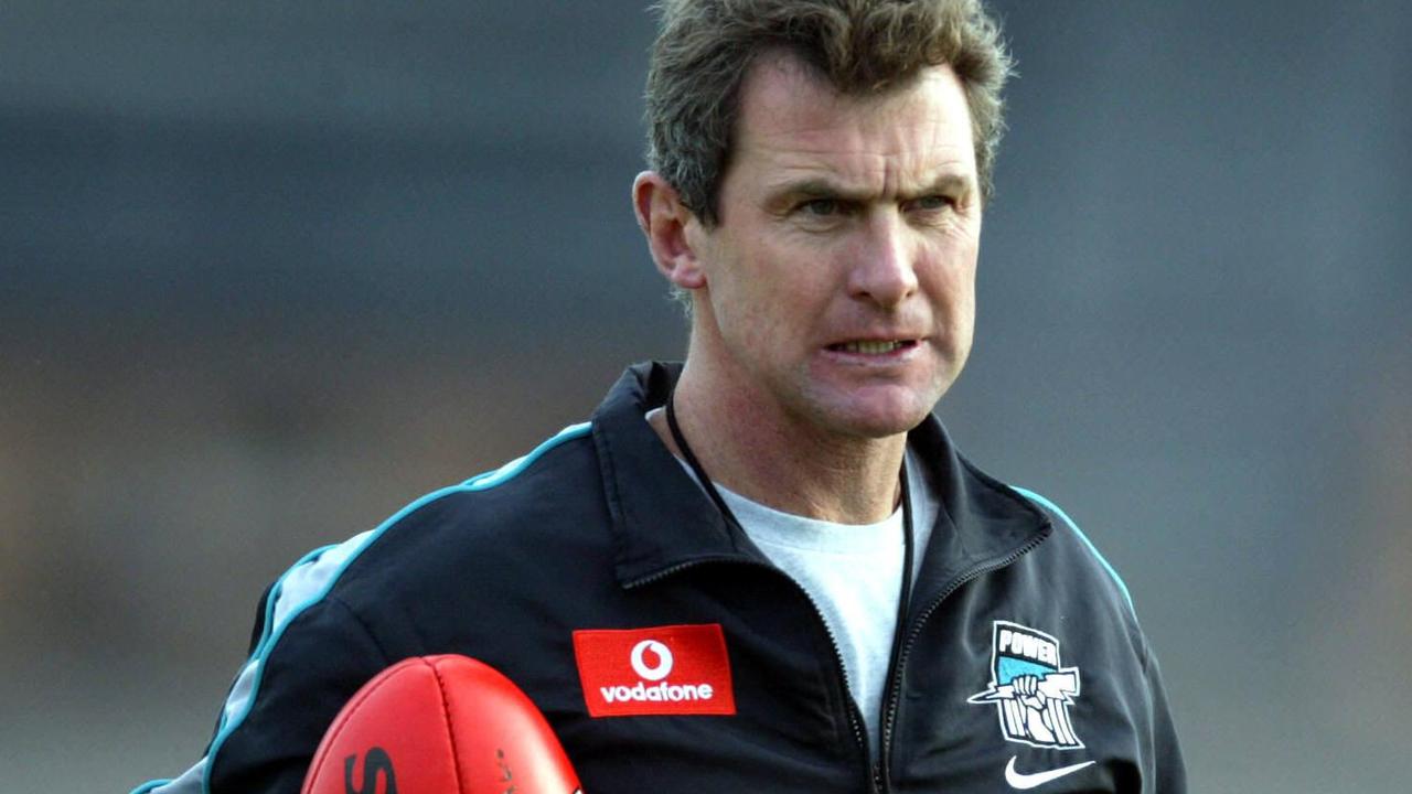 Assistant coach Phil Walsh during Port Adelaide Power football training held at Alberton Oval.