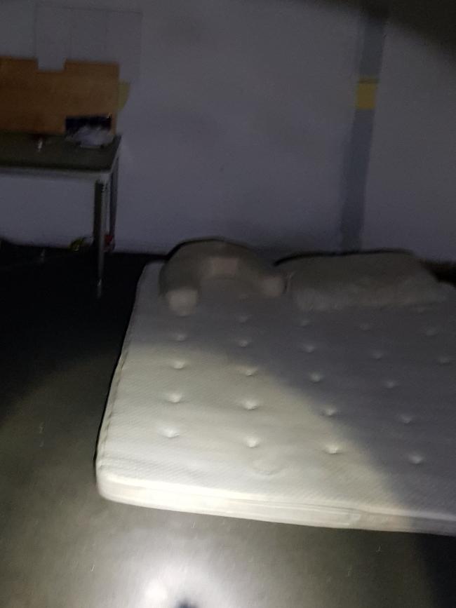 A mattress inside.