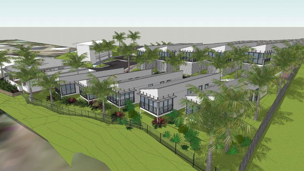 A development with 10 bungalows and a food and drink outlet has been earmarked for a vacant lot near the lagoon. Picture: Supplied