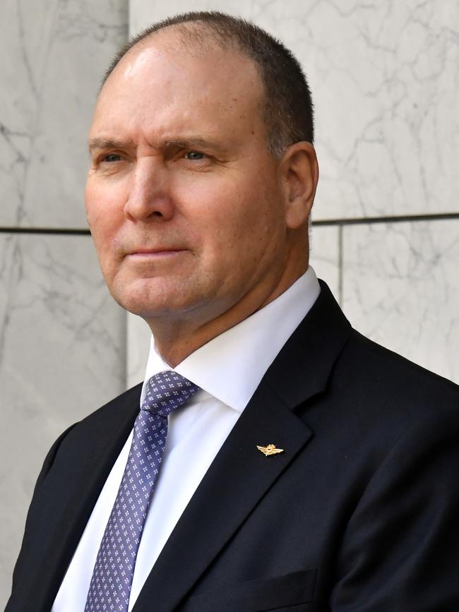 COVID-19 Coordination Commissioner Neville Power at a press conference at Parliament House in Canberra, Wednesday, March 25, 2020. (AAP Image/Mick Tsikas) NO ARCHIVING