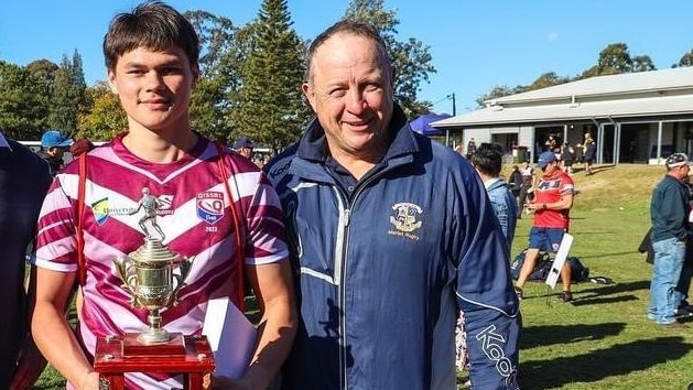 Peter Anderson is a proud Ashgrove old boy. PIctured here last year with Leon Karena who was Ashgrove’s best player at the 2023 Confraternity league carnival.