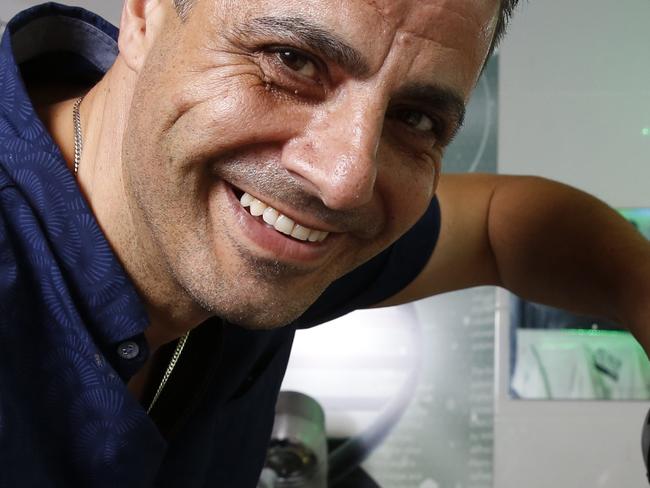 The Gelato Lab in Parramatta makes the world's first Knafeh Gelato, a mgelator version of a popular Middle Eastern Dessert. Pictured is John Chammas the owner.