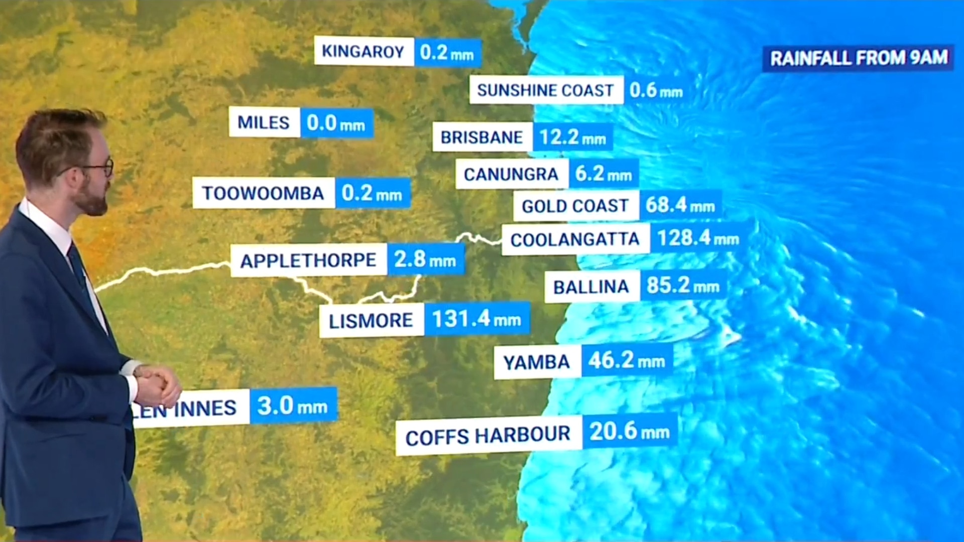 Analysis: Rain totals increasing rapidly as TC Alfred approaches coastline