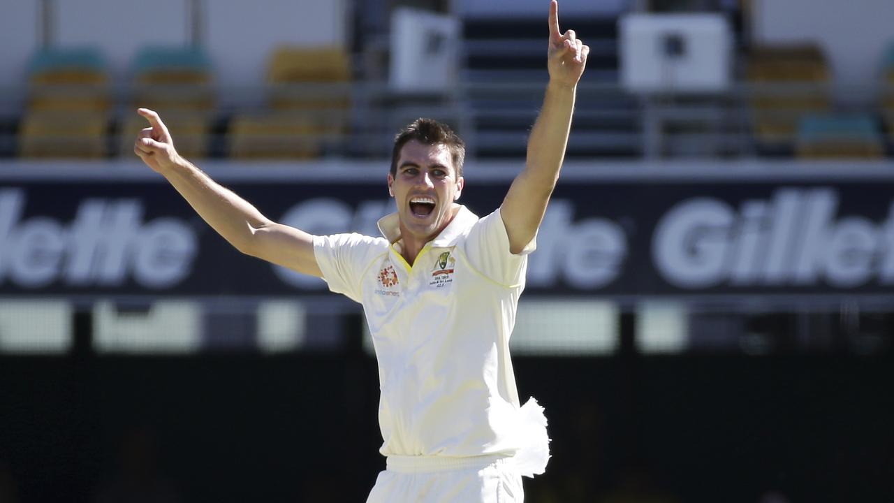 Pat Cummins has surged in the ICC rankings following his 10-wicket haul at the Gabba. Picture: AP